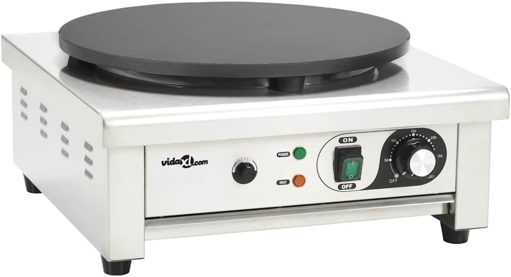 vidaXL Crêpeiers Przewodniczący, 40 cm, 3000 W – Czarny, Elektryczny szczelinowy wyposażony w zasobnik odzyskowy 40 cm 3000 W