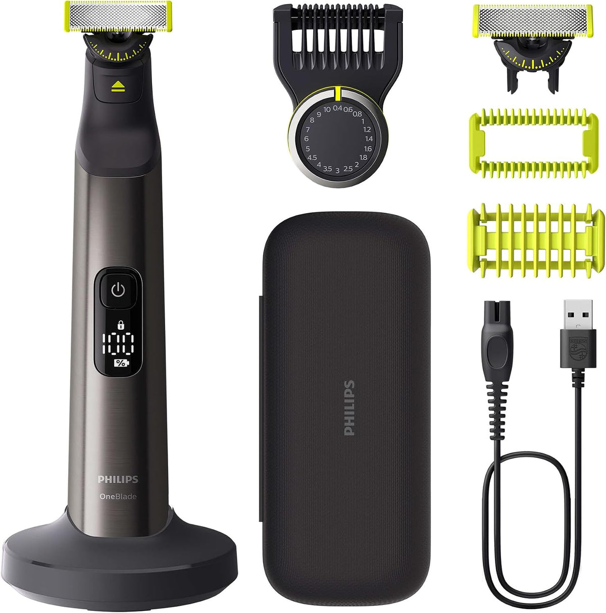 PHILIPS Kosiarki do korpusów, QP6652, 1 W, Czarny – QP6652 / 30 brzytwa, płyta IPS, broda QP6652/30