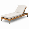 Tumbona de madera con cojín crema ajustable 200 cm