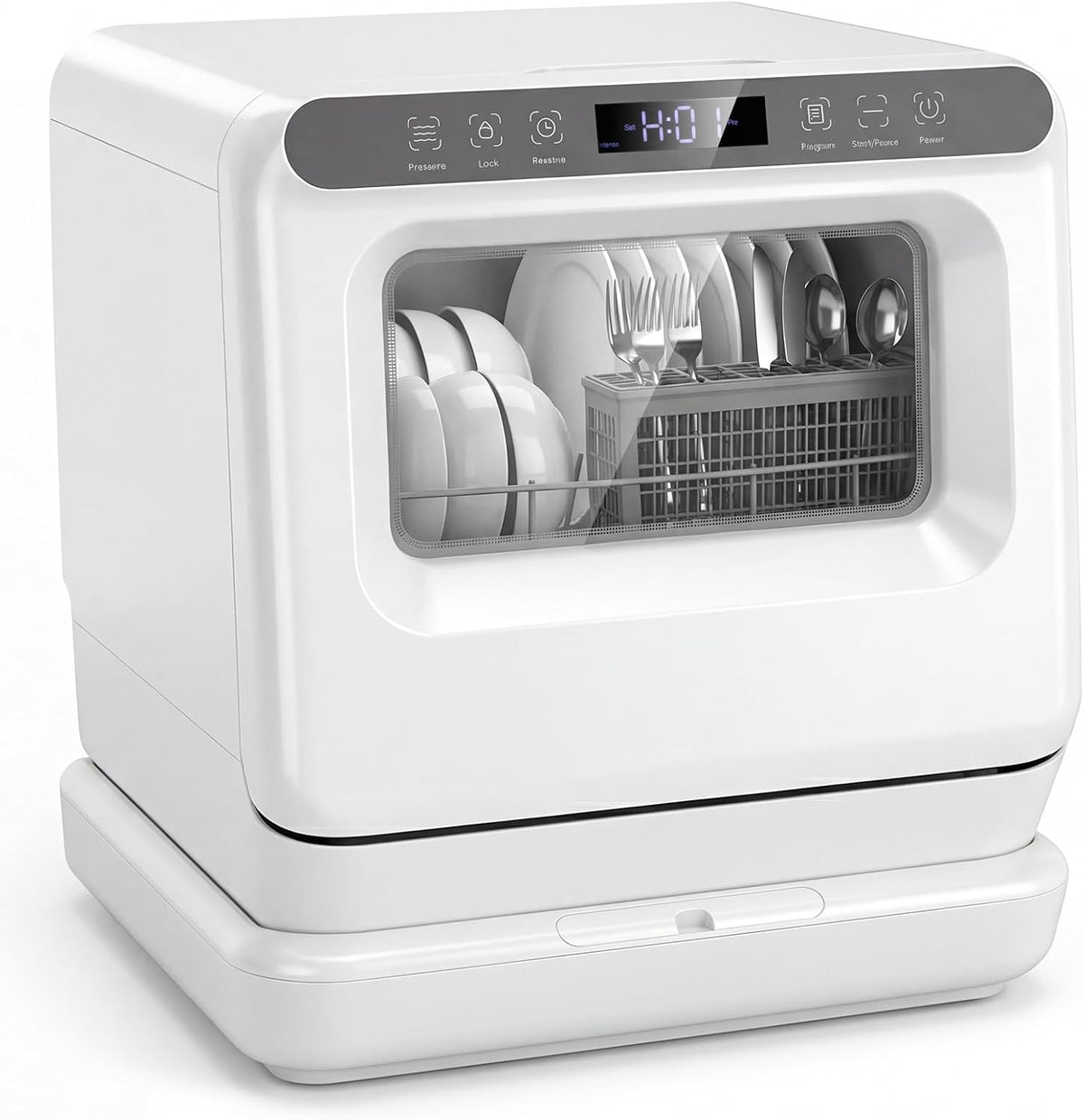 GIANTEX Zmywarka – 45 cm, 25 l, 850 W, Czarny – oświetlenie LED, kompaktowa, 24h 168h, 6 programów – szczupły format