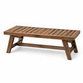 Banco de madera de teca marrón para interior y exterior 120x40x45 cm