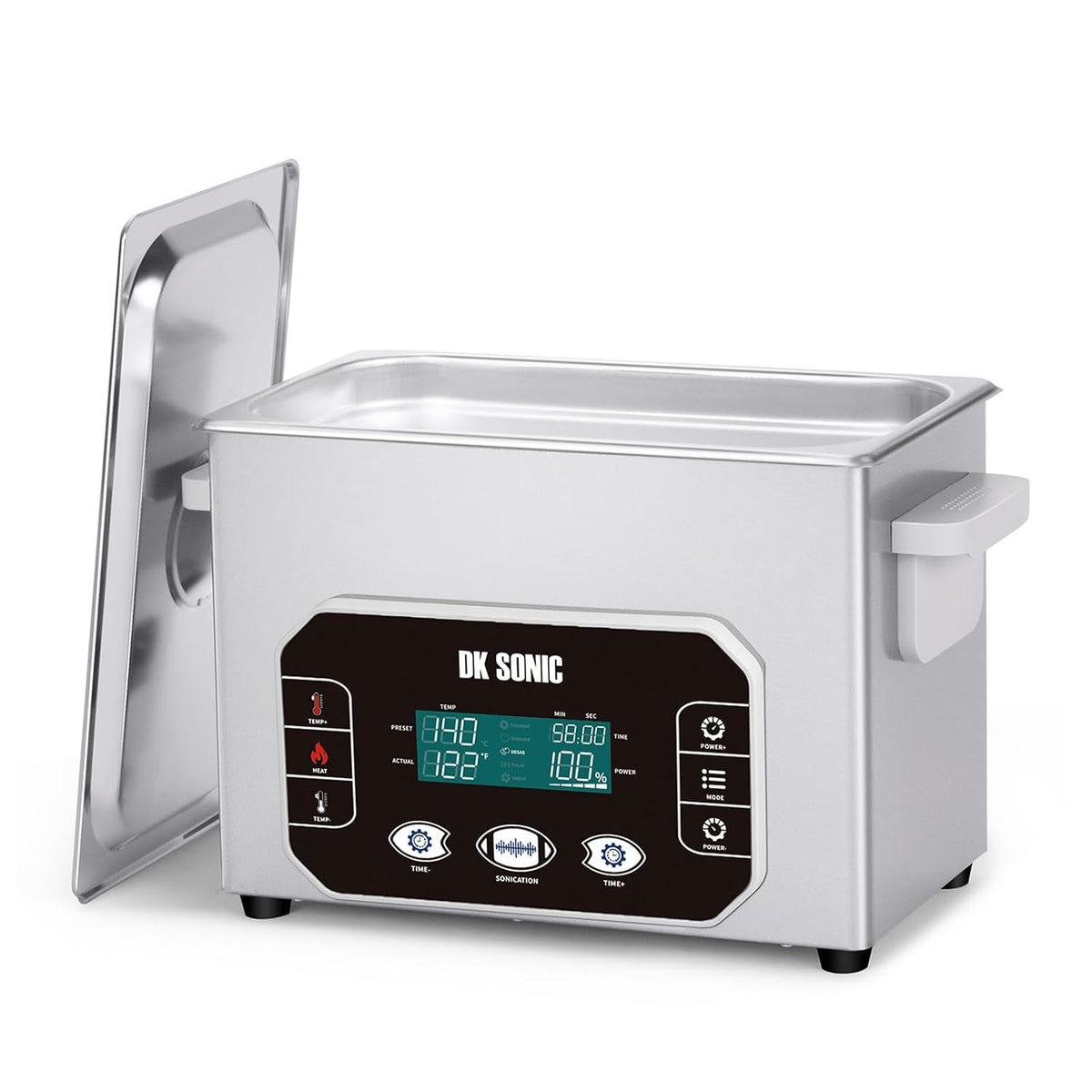 Myjka ultradźwiękowa DK SONIC, 4 l – 120 W, Czarny, Ultrasoniczny zbiornik do czyszczenia, Czyściciel – dotyk, profesjonalny