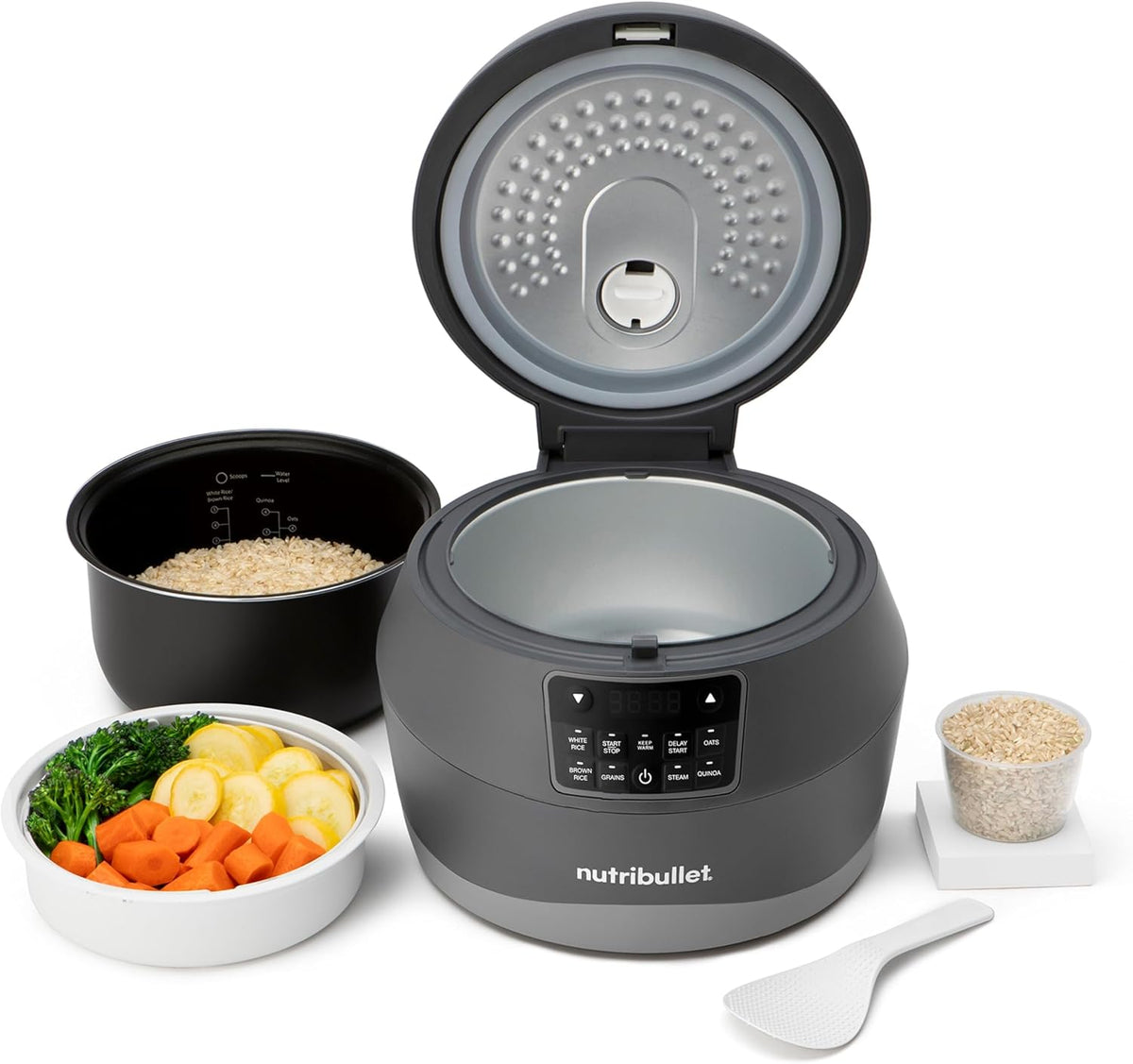Ryżowar NutriBullet – NBRC605DG, 600 W, Szary, 12h NBRC605DG kuchenka – kuchenka, 5 programów, hot hold