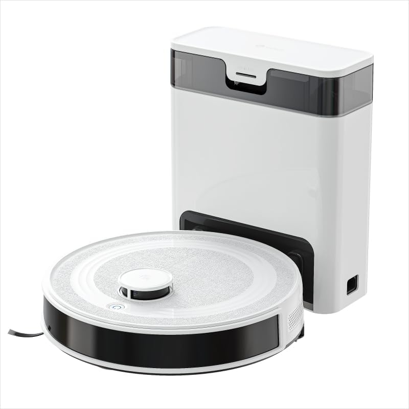 Zmywarka Lefant – 2,5 l, 2 W, 32 cm, Biały/Czarny – Wi-Fi, 2 w 1, M2 Pro Robot Vacuum Cleaner z automatycznym opróżnianiem kurzu, 6000 Pah