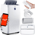 Klimatyzator przenośny Berdsen, klimatyzator mobilny – 14000 BTU, 34 l, 41 × 31 × 70 cm, Biały – Wi-Fi, pilot zdalnego sterowania, timer, 5 w 1