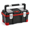 Caja de herramientas de plástico con detalles metálicos 52x30x28 cm negro/rojo