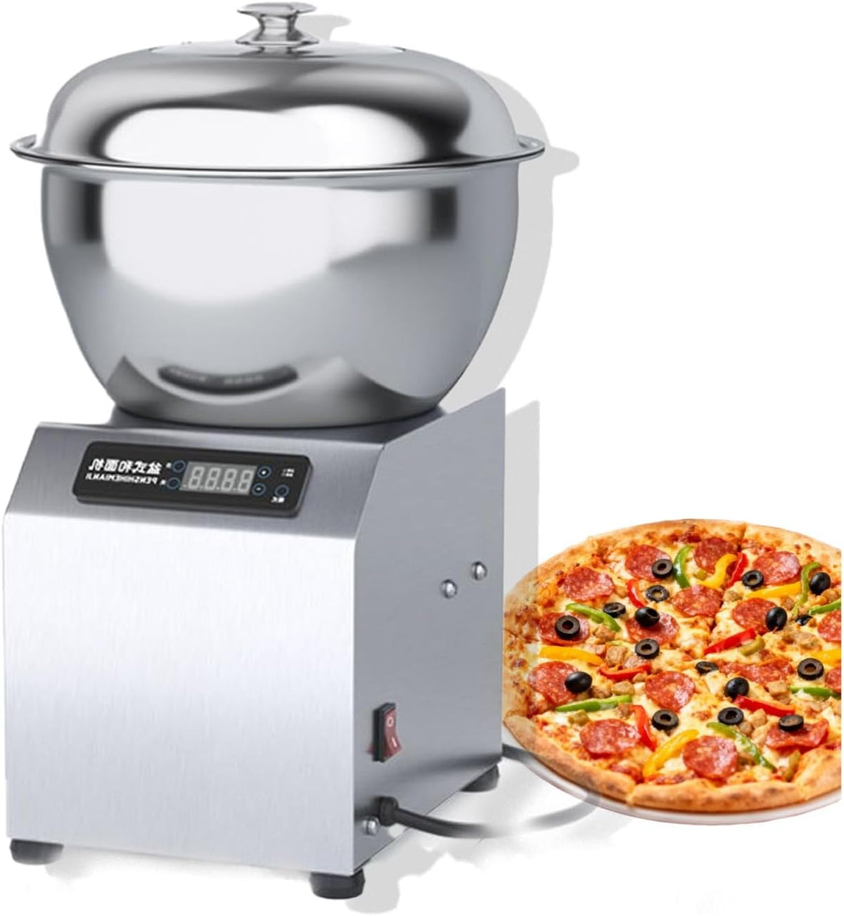 Ręczne maszynki do makaronu, 2200 W, 8 kg – 40 cm, Srebrny, Podwójny piec rotacyjny i elektryczny Spiral, do ciast i pizzy w domu