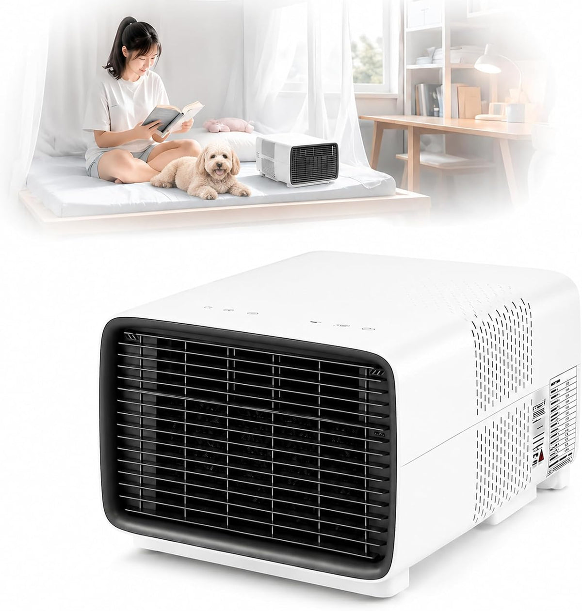 Biurko GZGHRZQS, 280 W, 45 dB, 398.78 × 299.72 × 254 mm – Biały, pilot zdalnego sterowania, klimatyzator przenośny, Klimatyzator – przenośne, ciche