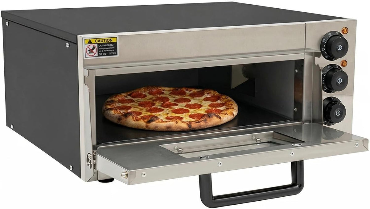 Piec do pizzy Kanbihao, 2000 W, 20 l, 220 V – Czarny/Srebrny, stal nierdzewna, timer, Elektryczny 2000 W – z timerem, 50-350°C, jednopoziomowy
