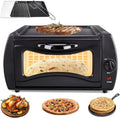 Płyta grzewcza OZPPM, 2 W – 30 cm, 15 l, Czarny, 2 w 1 – Elektryczny piekarnik Tandoori, dwustronne ogrzewanie, przenośny piec do pizzy