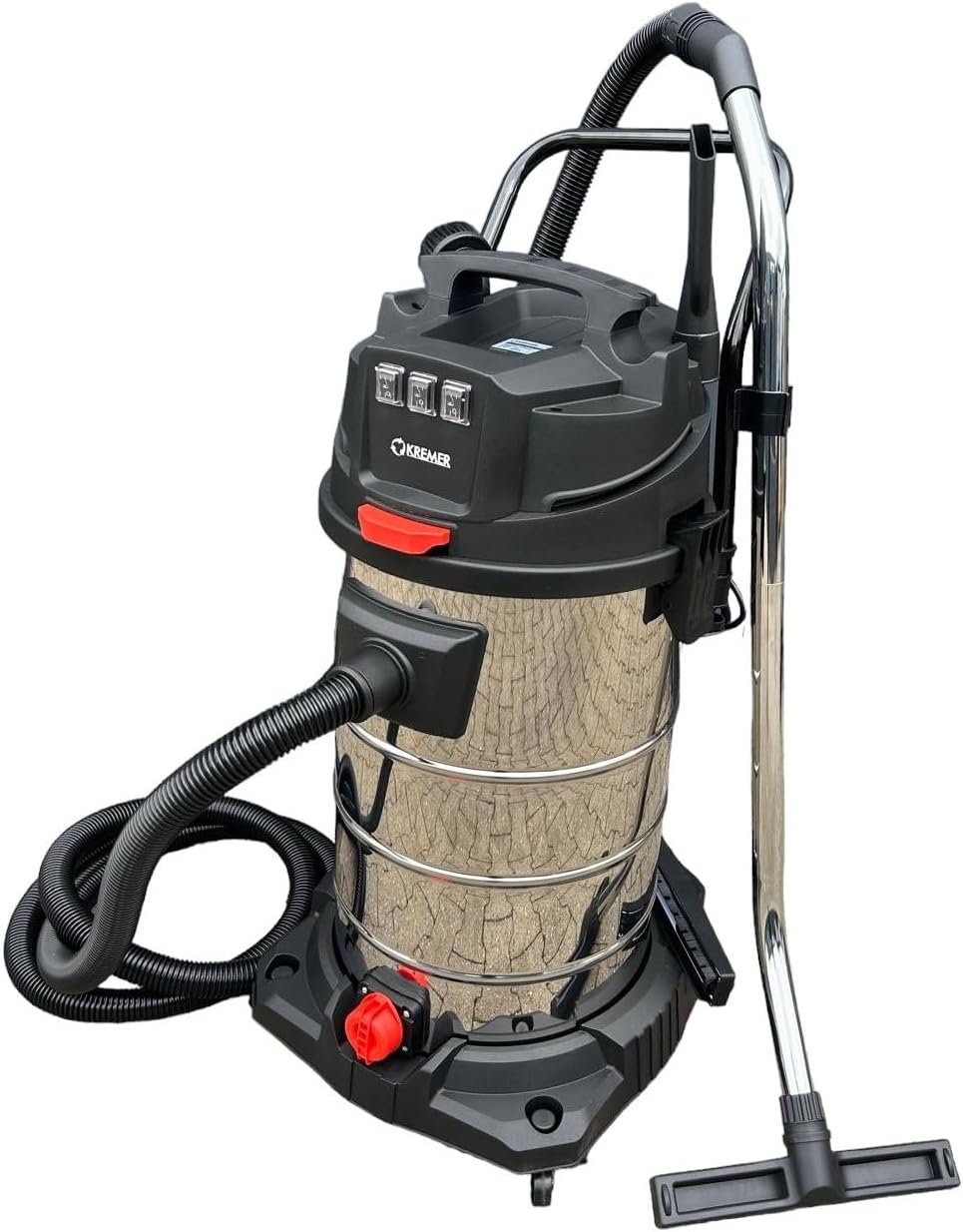 DeTec Odkurzacz – 100 l, 3000 W, 21 kg, Srebrny – stal nierdzewna, przemysłowe, profesjonalne, handel