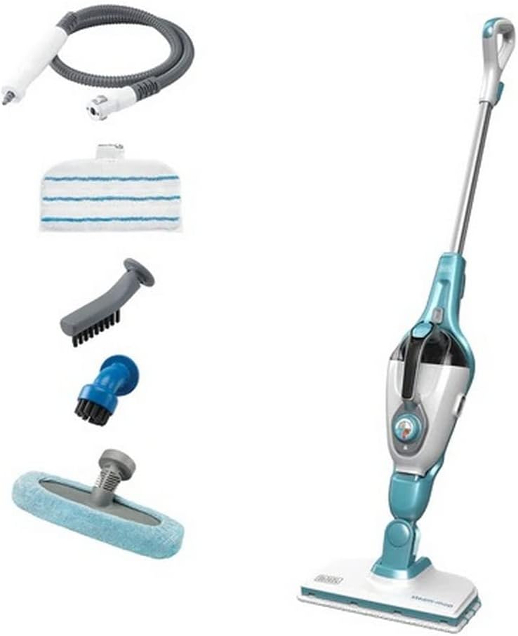 Zamiatanie parą BLACK+DECKER, FSMH1321-QS, 1600 W, 500 ml – 2,7 kg, Czarny, duży zbiornik, Heather czas 15 sek – zbiornik 500 ml