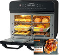 Frytkownica beztłuszczowa HYSapientia, air fryer, 22 l, 43 cm – Czarny, stal nierdzewna, oświetlenie LED, 10 programów – dotyk, frytkownica 22 l