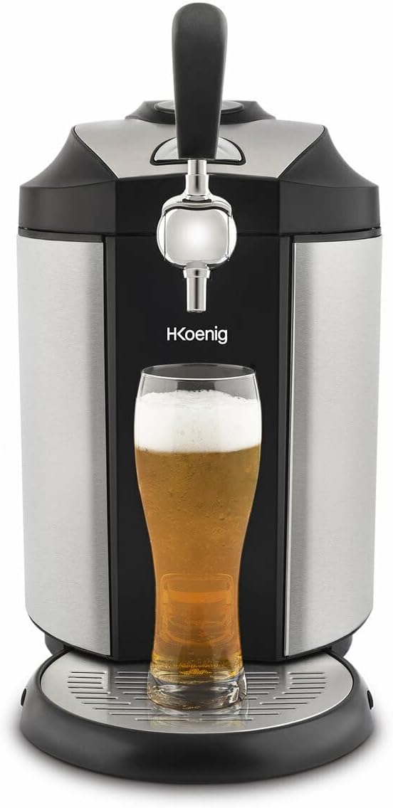 Pogromcy piwa H.Koenig, BW1890, 5 l, Srebrny – stal nierdzewna, oświetlenie LED, Model BW1890, Biere BW1890 – Nieobciążony 5 l