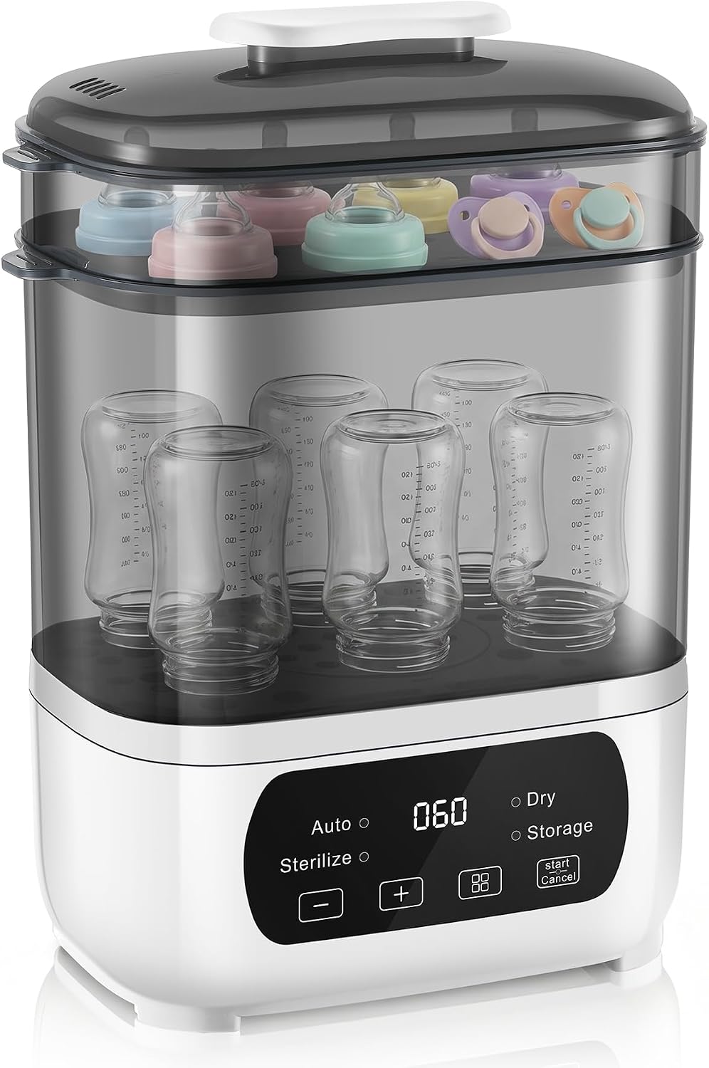 Sterylizatory AMZBABYCHEF, 4 W – Czarny, oświetlenie LED, automatyczne wyłączanie, suszarka – dotyk, do butelek