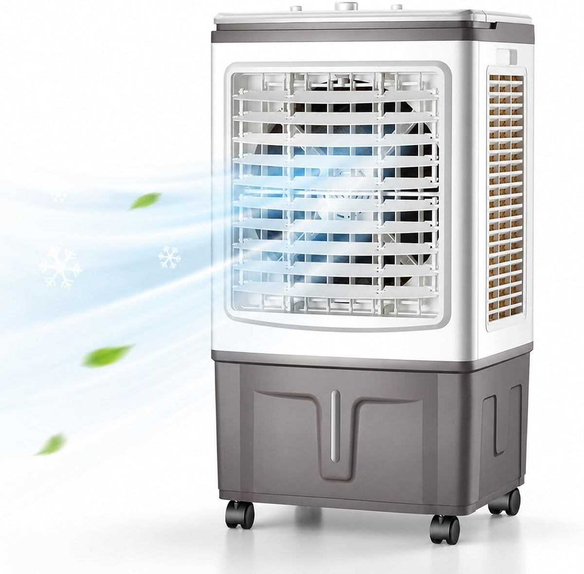 Klimatyzery ewaporacyjne JXYQZD – 37,5 x 33 x 78,5 cm, 110 V, 100 W, Biały – Odświeżacz powietrza, przemysłowy, 3 prędkości, 120 ° Oscylacja