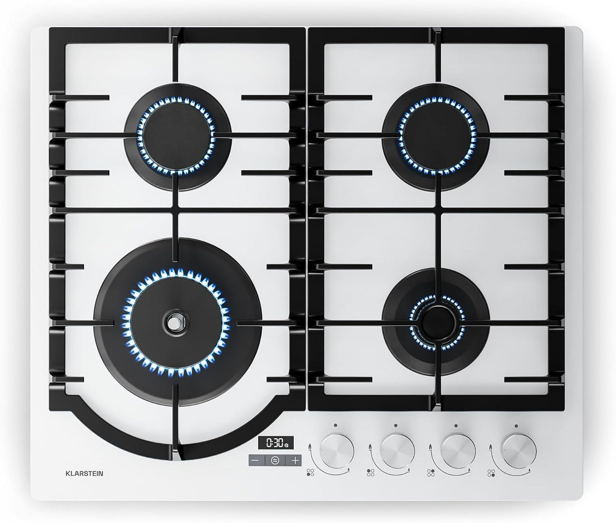 KLARSTEIN Płyta grzewcza, 60x51 cm, 8000 W – Biały, automatyczne wyłączanie, Płyta gazowa, minutnik – Żelazko