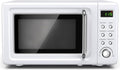 ZGQFLXNYTPC Kuchenka mikrofalowa, 700 W, Srebrny, Retro z blatem 0 – 7 Cu.ft 700 W ze stali walcowanej na zimno z regulacją czasu