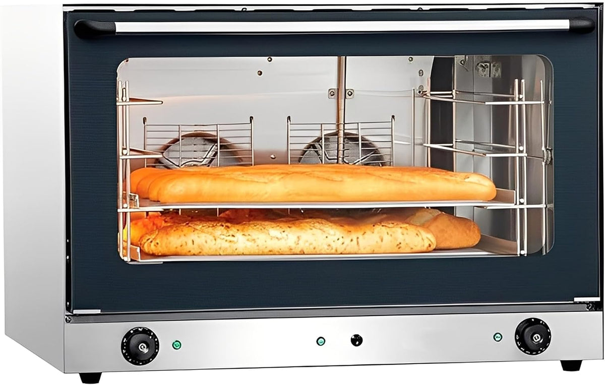 Piekarniki MBH - MAQUINARIA BAR HOSTELERÍA, 60x40 cm, 220 V, Czarny / Srebrny – Piec elektryczny, ciasto, przemysłowe, profesjonalne – MBH - 60x40