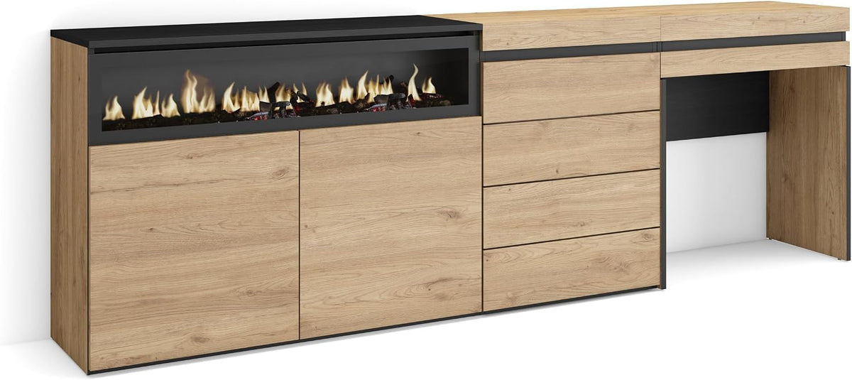 Kredens Skraut Home – 227x75x35 cm, Brązowy, Koparka elektryczna, Dom Skraut – Bufet, Bahut