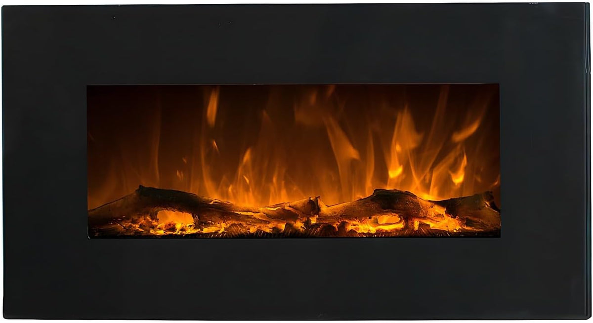 Kominek elektryczny Vente-unique – grzejnik elektryczny, L84, 1400 W, 0,65 mm – Czarny, metal, oświetlenie LED, L84 P14 CHANDELA Elektryczny kominek