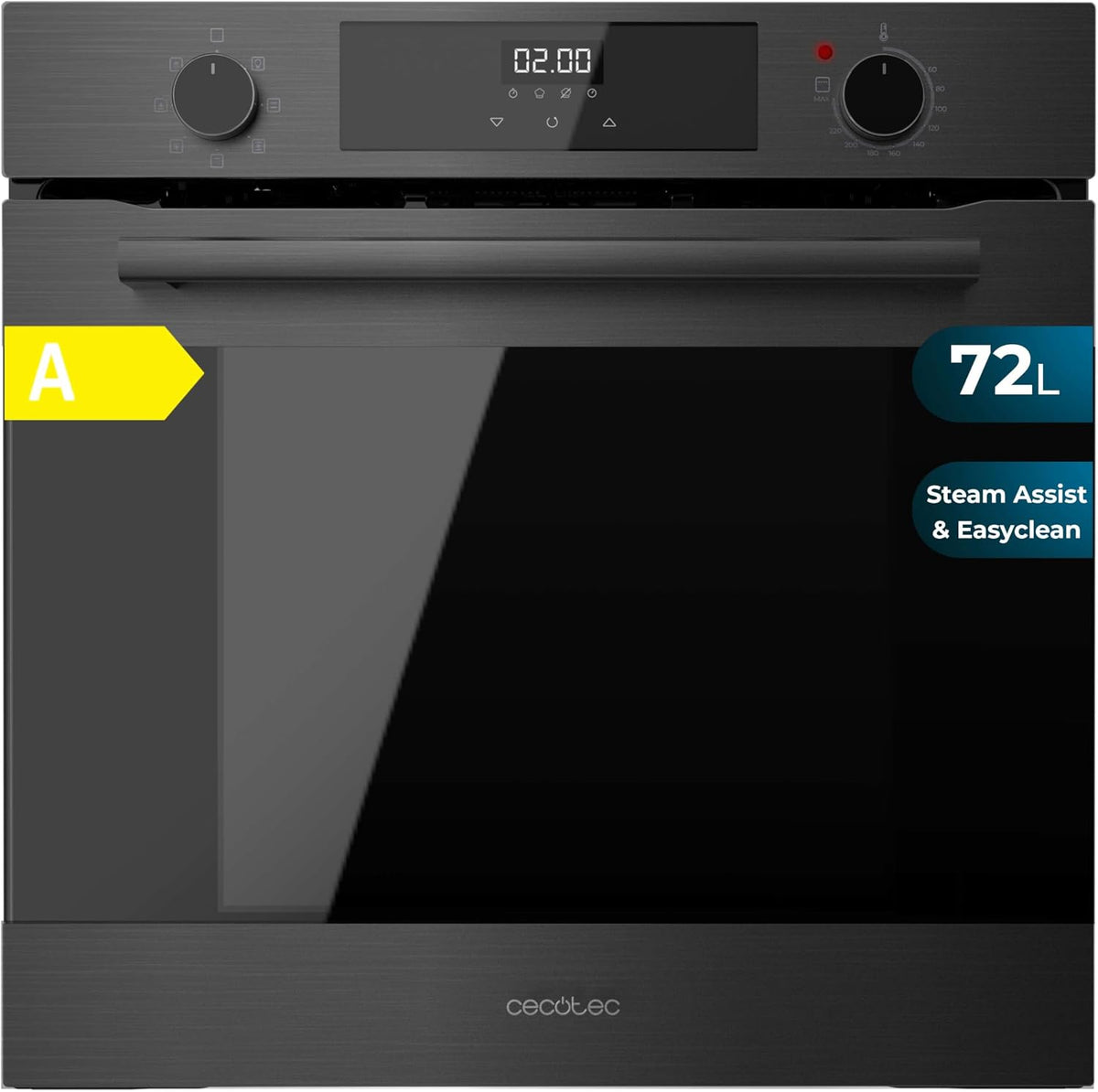 Grill Cecotec – M226000, 60 cm, 72 l, 2800 W – Czarny / Srebrny, piekarnik do zabudowy, Bolero Hexa M226000 Piekarnik elektryczny, 7 programów
