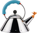 Czajniki na gaz i indukcję Alessi, 20,5 cm, Srebrny/Niebieski/Pomarańczowy – stal nierdzewna, Kettle 9093/1 LAZ - Projekt czajnika