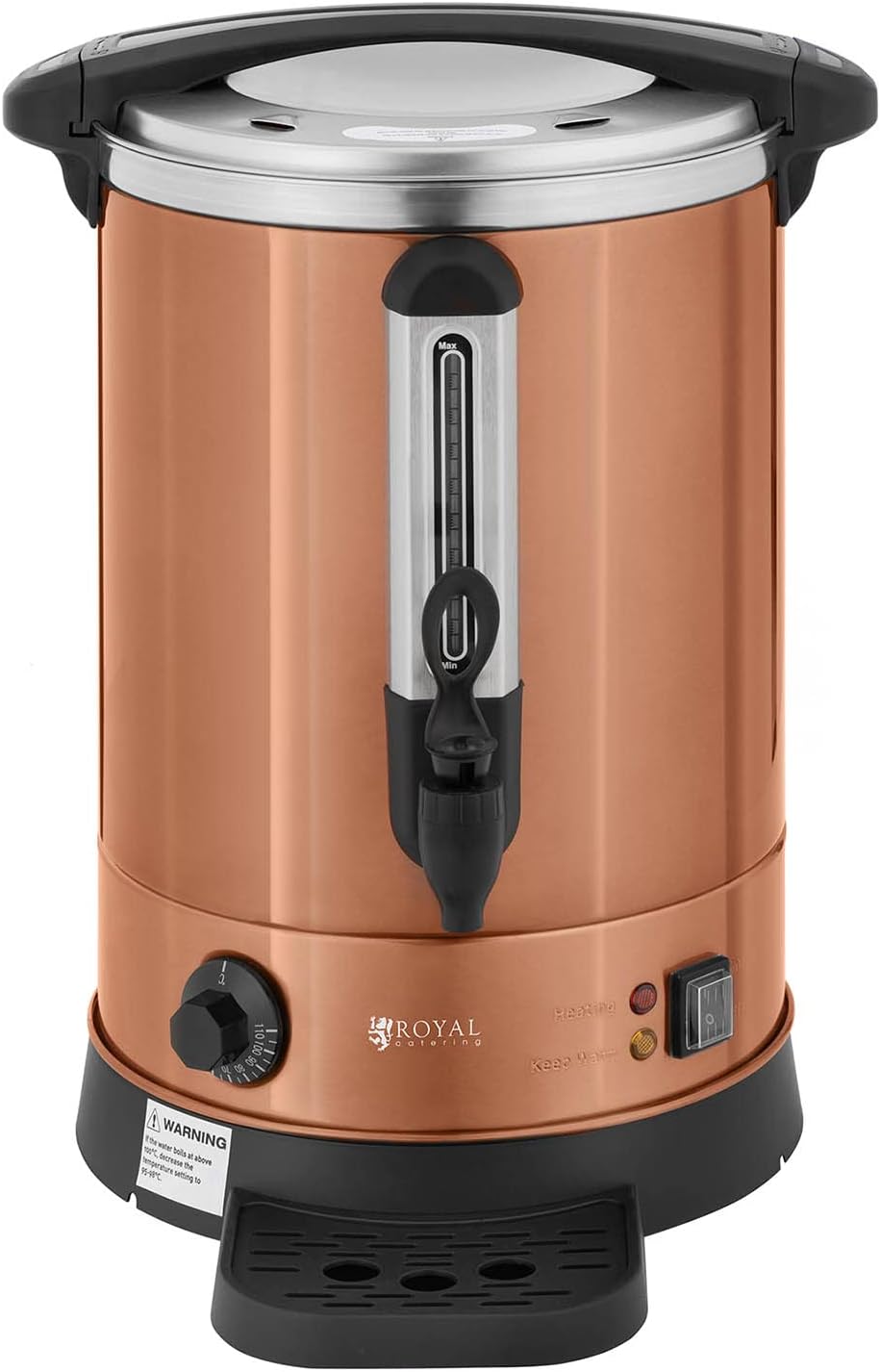 Dystrybutor gorącej wody Royal Catering, WBDW14CO – 6.1 l, 500 W, Srebrny, stal nierdzewna – L 1 RC- WBDW14CO Wine maszyna, Dystrybutor, Profesjonalne