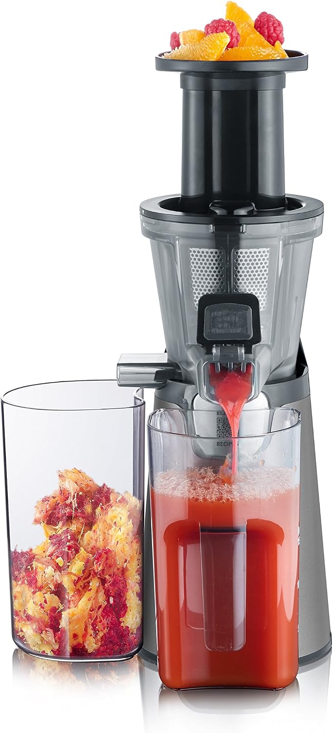 Sokowirówka Severin, 1 l, 150 W, 22 cm – Srebrny, stal nierdzewna, ES 3571, do soku