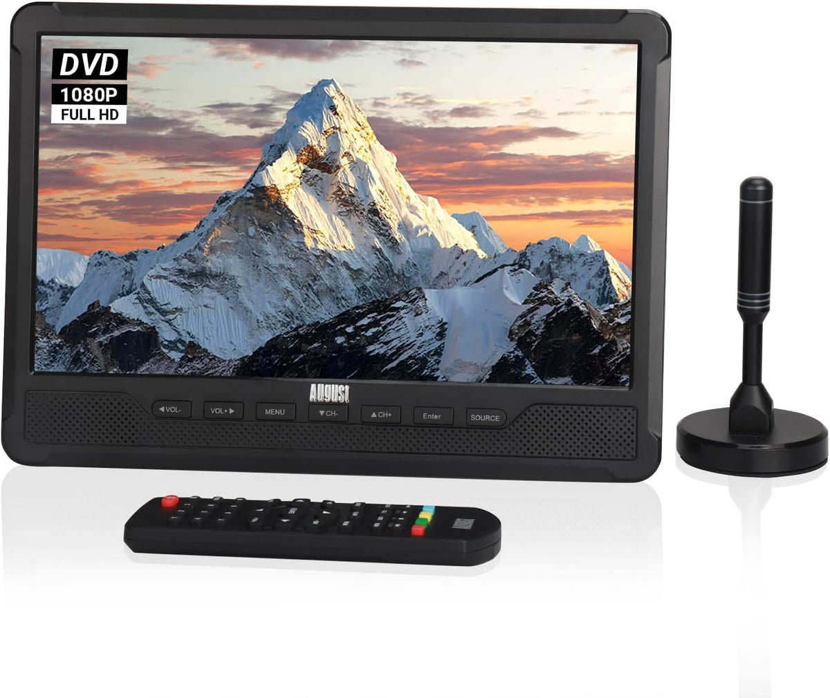 August Telewizor Smart TV, DA383, 12 V – Szary, USB, Smart TV, mobilne – kemping, TV nagrywanie TNT HD, Wyjście audio