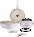 Zestaw garnków i patelni Tefal – 28 cm, Różowy, owa Bateria, Bateria z patelni i patelni – 11 pokoi, kuchnia Rose