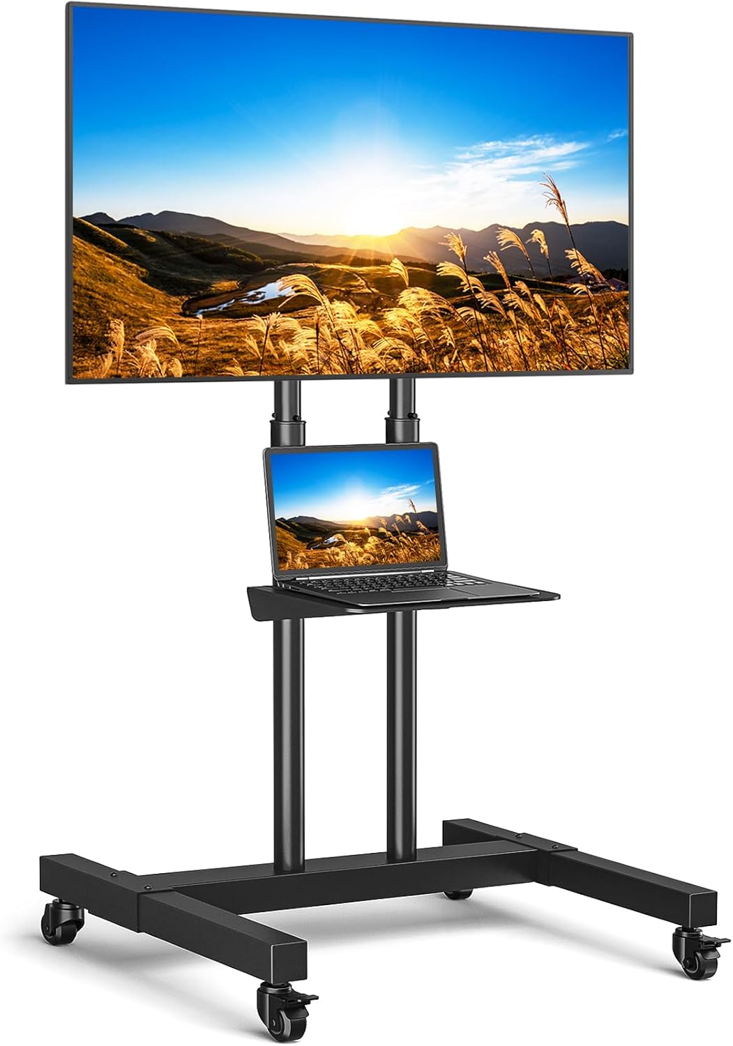 RFIVER Telewizor Smart TV, 600x400 mm, 50 kg, 1 W – Czarny, oświetlenie LED, Szafka TV, 80 cali – koła ruchome, wyświetlacz LCD, 50 kg przenośnika