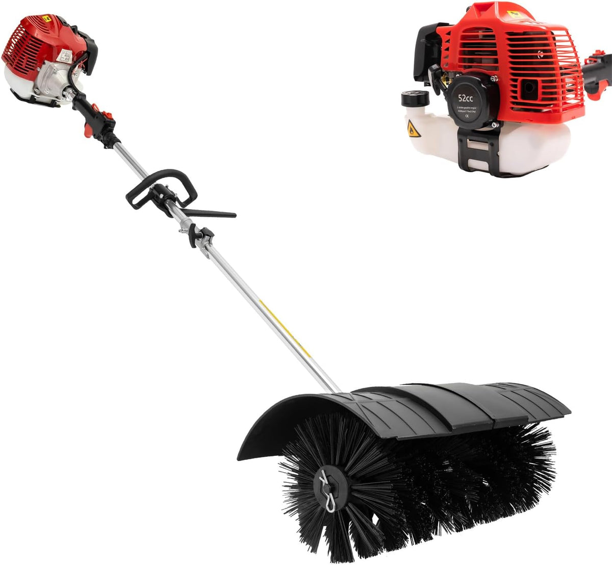 OUBUBY Przeczesania mechaniczne, 52CC, 56 cm – 1.7 kW, Czarny, 52CC szczotka, zamiatacz podłogi – do sztucznej trawy Nadaje się do zamiatania ręcznego