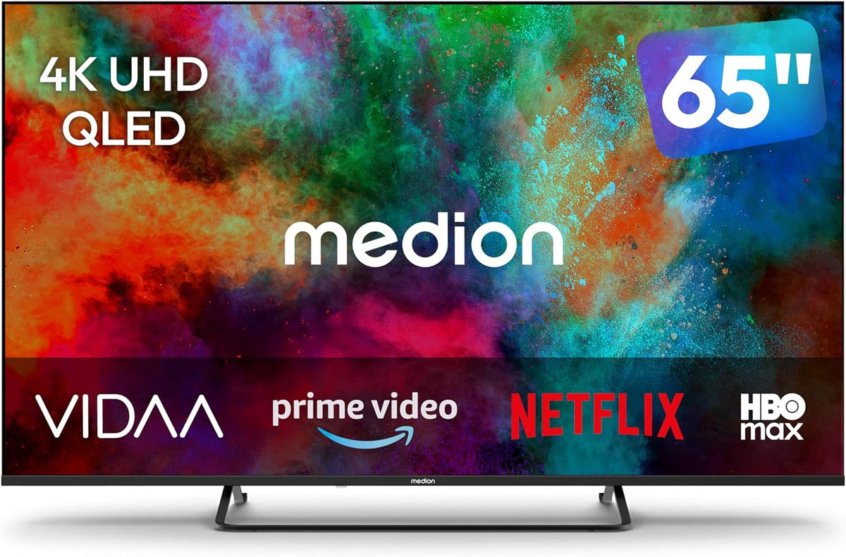 MEDION Telewizor Smart TV, MD865602, 65 cali, Czarny – Bluetooth, telewizor, Smart TV MD865602, dźwięk Dolby – nagrywanie PVR