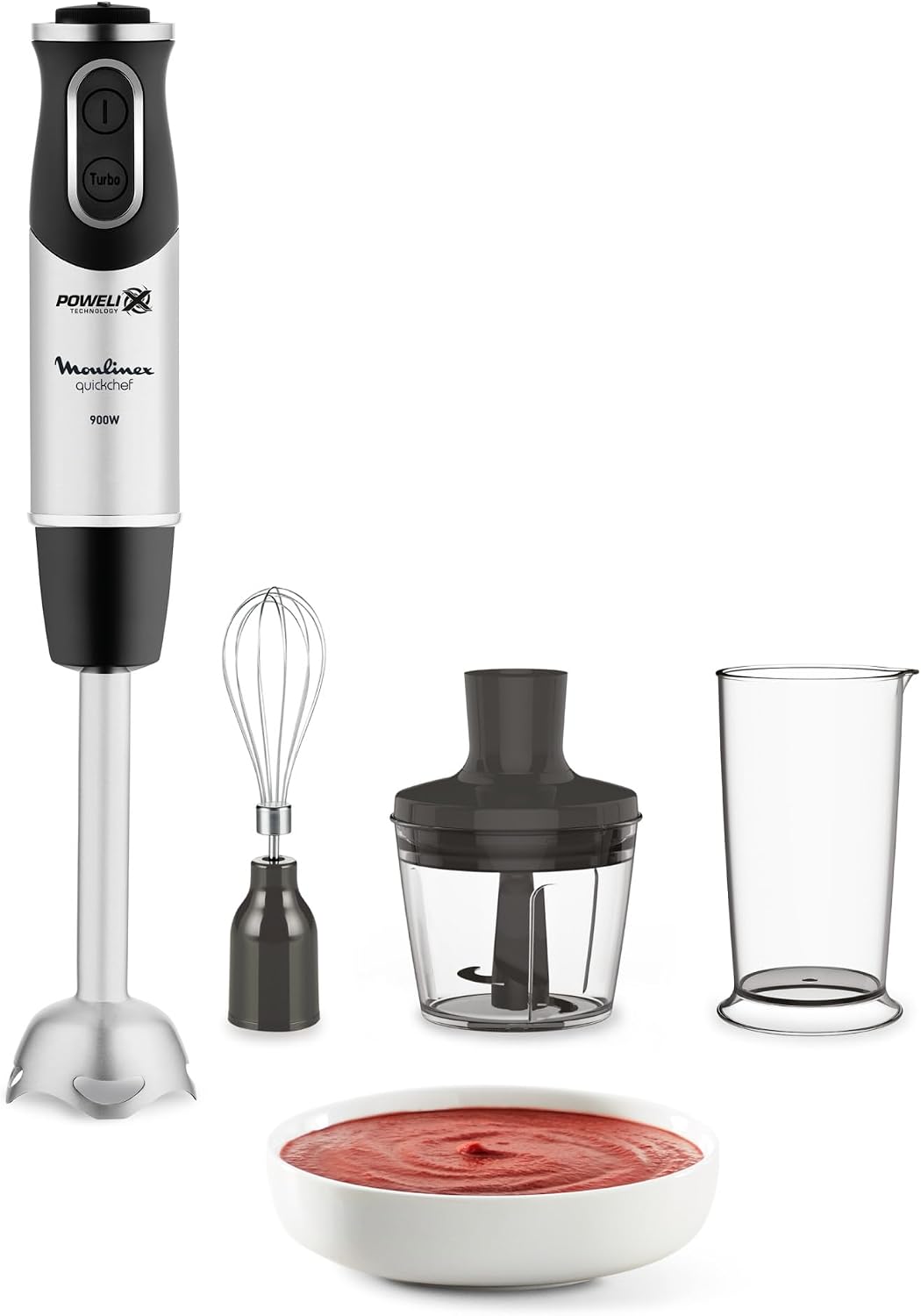 Blender Moulinex, DD655811, Czarny – 3 w 1, ręczny, 3- in-1 DD655811, 10 regulowanych prędkości – Technology Polex 4 ostrza, 4 ostrza Polex 3 w 1
