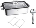 WMF Płyta grzewcza, 41 x 27 x 10 cm, 5 l – Srebrny, piec parowy Vitalis Aromat, stalowa kokotka, płytka gratynowa 6