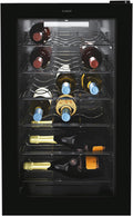 Chłodziarka do wina CANDY, 40 x 55 x 70 cm, 39 dB, Czarny – stal nierdzewna, elektryczny Wine Cellar, 21 butelek, klasa energetyczna G