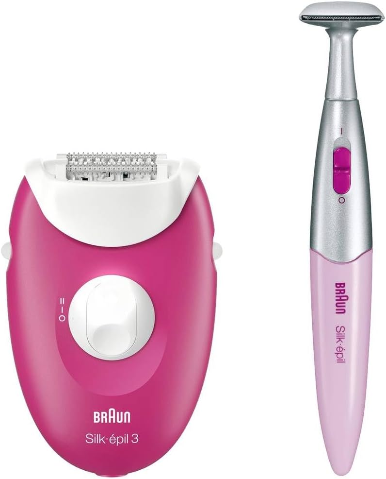 Braun Pilatory i akcesoria, Brązowy / Różowy / Biały, Rose / biały – 4210201190288 Silk- épil elektryczny depilator 3- 420