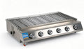 Grill, 570 x 380 mm, Srebrny, stal nierdzewna – Przenośne, z gazowym wyciskiem, plener, profesjonalny