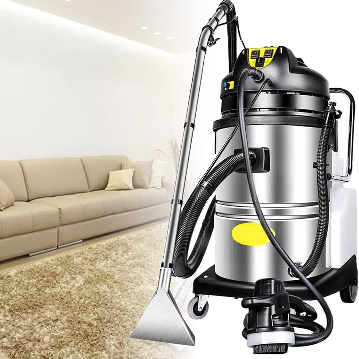 Odkurzacz ZYLDDS, 30 l, 455 × 410 × 755 mm – 220 V, Czarny, piorący, przenośny – profesjonalny czyszczący dywany, ssający elektryczny
