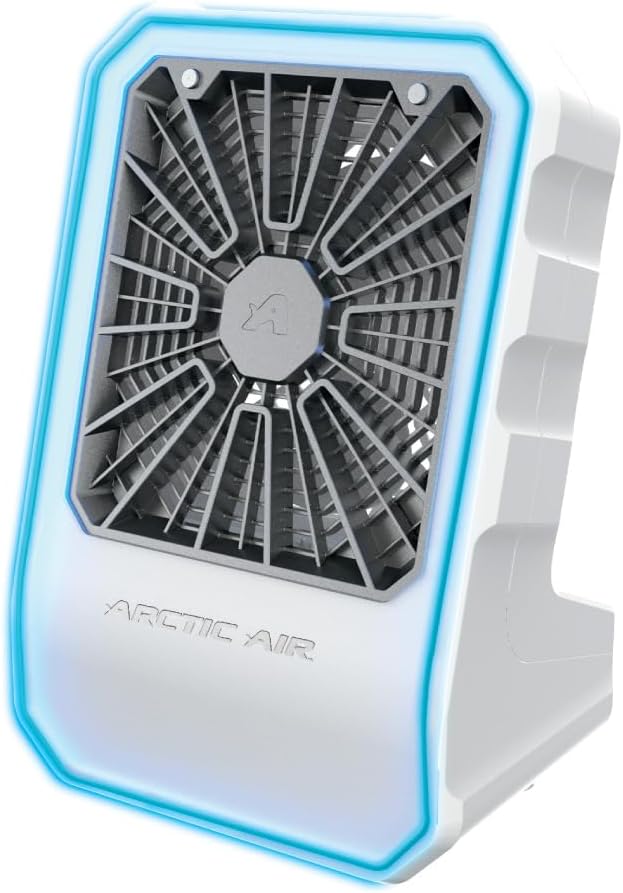 Arctic Air Klimatyzator przenośny – klimatyzator mobilny, 20,3 cm, Biały, USB – odporność na warunki atmosferyczne, Wentylator, na zewnątrz, cichy