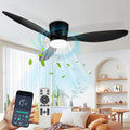 Wentylator sufitowy Daromigo, 2/4/8H, 132 cm – Czarny, oświetlenie LED, Bluetooth, pilot zdalnego sterowania – Wentylator 2 / 4 / 8H, zegar