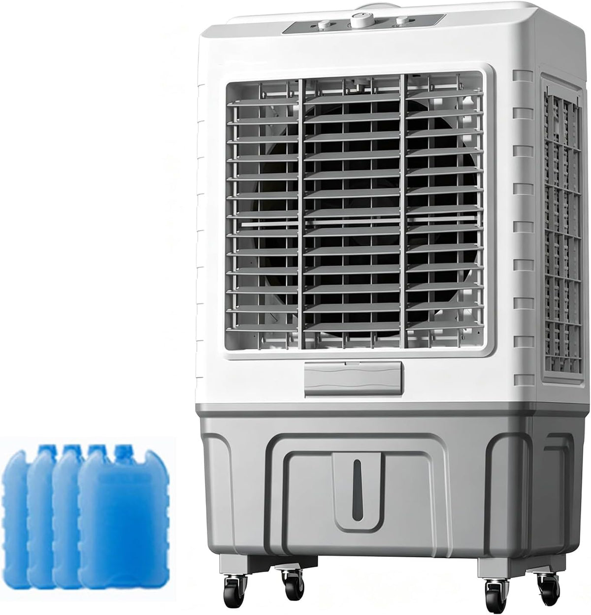 Klimatyzator przenośny YLLSMGS, klimatyzator mobilny, 55 l – 150 W, 10 m, Biały, Klimatyzator – przemysłowe, 3 prędkości, oscylacja, duży zbiornik