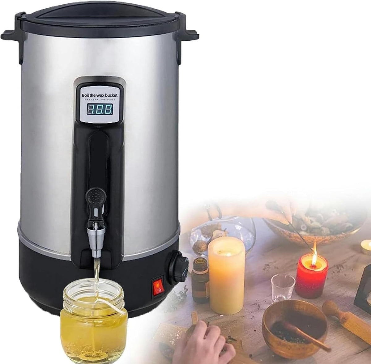 Grzejnik elektryczny, 20 l – 1500 W, Srebrny, stal nierdzewna, duży zbiornik – dekoracja salonu, profesjonalny