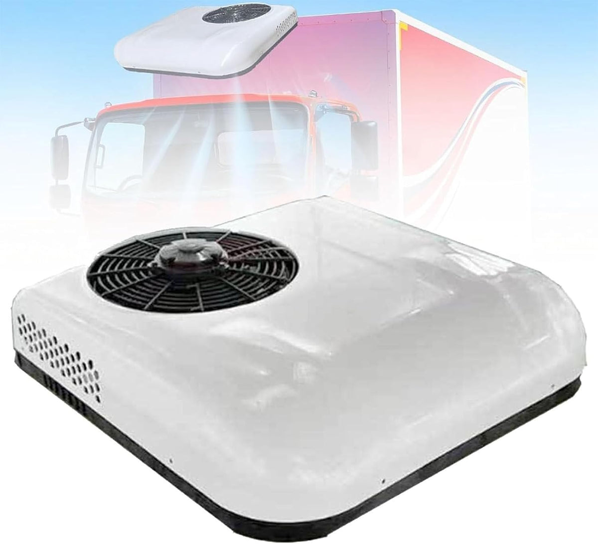 Klimatyzator RayGenius, V/24, 12 V – 2200 W, 68,5 cm, Biały, 12 V / 24 V – kemping, Chłodzenie Pojemność 2200 W, Parking DC dla Minivan 12 V/24 V