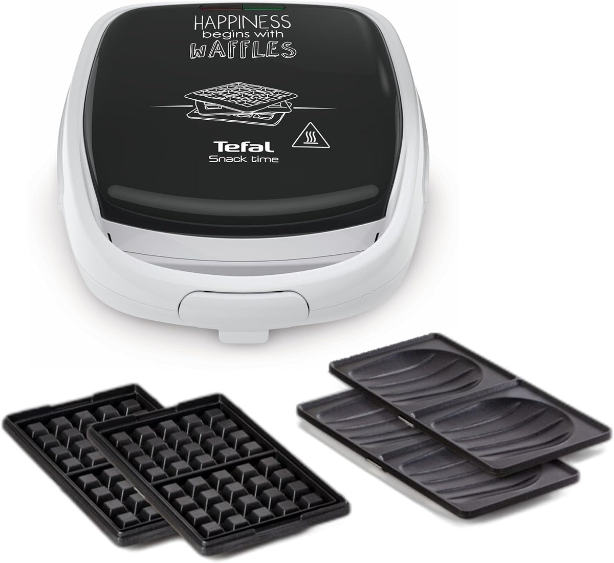 Tefal Gofrownica i opiekacz, Biały – gofrownica / opiekacz, Zmywarka do naczyń owych, wyjmowana płyta bez-paska, 3 na 1 Urządzenie do krokieta