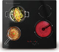 COVERCOOK Płyta grzewcza, 60 cm – 6000 W, Czarny, stal nierdzewna, Płyta witroceramiczna z 4 palnikami – elektryczna 60 cm, kuchenka ceramiczna