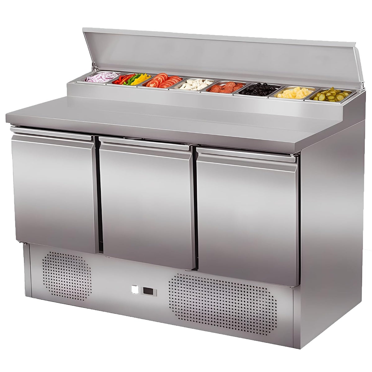 Stół MBH - MAQUINARIA BAR HOSTELERÍA, GN1 – 1365 x 700 x 1080 mm, Srebrny, Model GN1