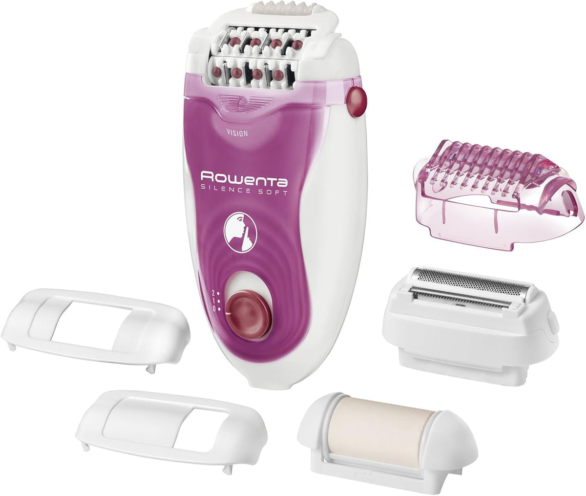 Rowenta Pilatory i akcesoria, EP5660, 240 V, 0.5 mm – Fioletowy / Biały, EP5660 220- 240 V Akcesoria do aparatury, tłumik, biały 220-240 V