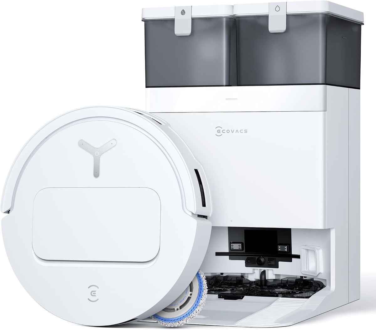Robot sprzątający ECOVACS, odkurzacz automatyczny, T50 – 1 mm, Biały/Szary, samoczyszczenie